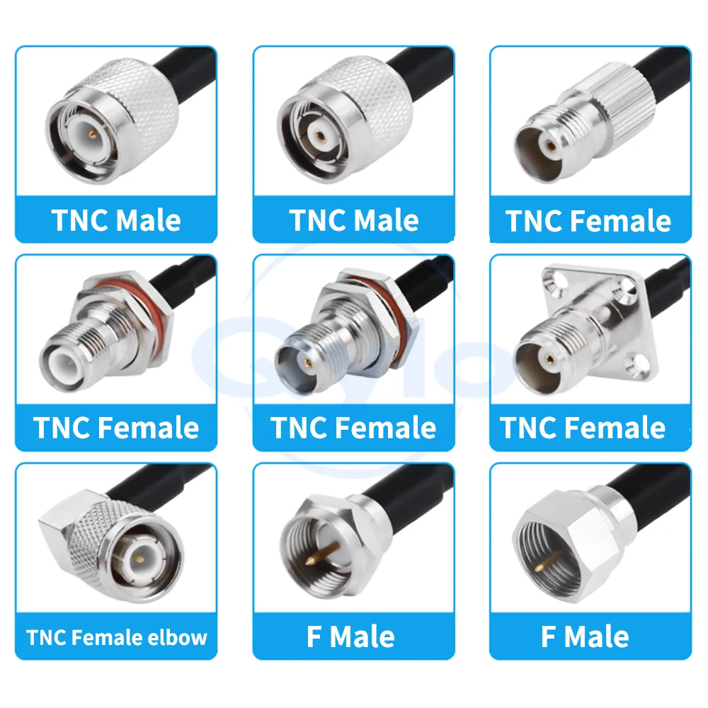 (1 pcs) TNC to F - Type RF Test Cable RG142-PUR High Flex Cable TNC to F-Type Male / Female High-Frequency Cable TNF to F-Type