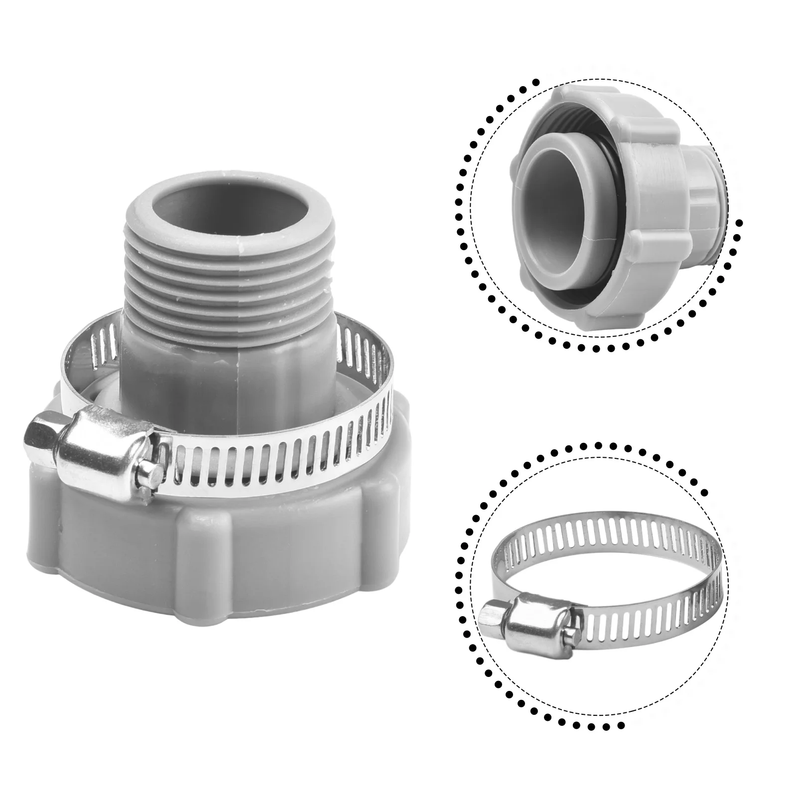 Efficient Swimming Pool Drain Connector Adapter for Coleman P6 Series with Sturdy Hose Clamp for Quick Water Changes