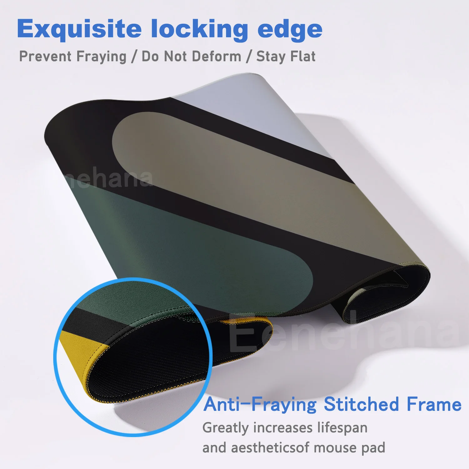 Large Sense of Science Computer Mouse Pad Gaming Accessories Black Minimalist Geometry Keyboard Pad Anti Slip Home Office Setup