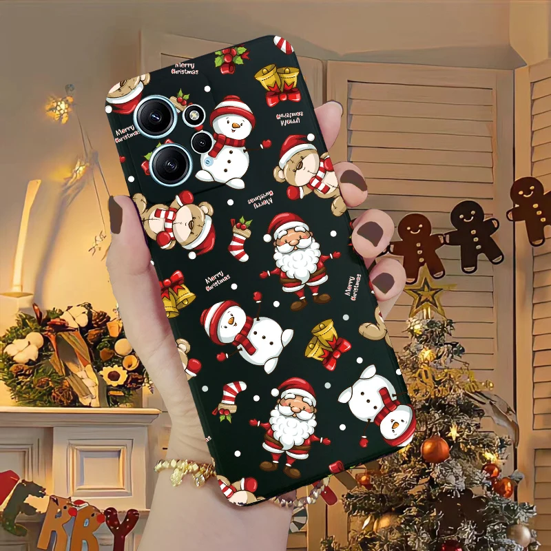 Christmas Santa Snow Case for VIVO V30 Lite Y17S V27E V25E Y21 Y03 Y16 Y18 Y22 Y27 Y28 Y33S Y35 Y36 Y51S Y72 Y52 Y21S Y22S Cover