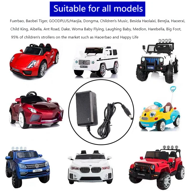 Children Electric Car Charger 12V 1A 2A Lithium Battery Charger EU US Plug With Light Prompt, Ride On Toy Car Power Adapter
