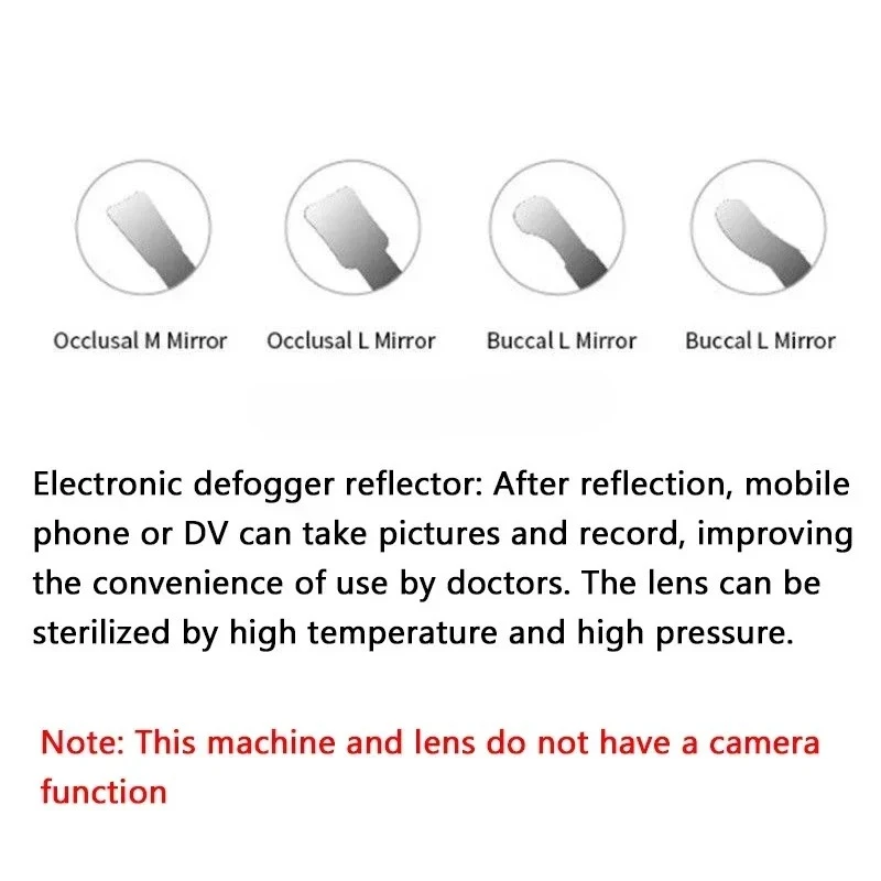 Orthodontic Mirror with Light, Anti Fog, Double-sided Stainless Steel Reflector for Orthodontic Photography view 5