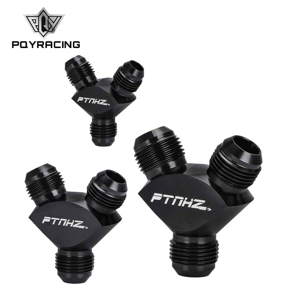 AN6 AN8 AN10 AN6 to AN8 AN8 to AN10 Aluminum Y Block Adapter Fittings Adaptor Black Y Type Oil Pipe Joint PQY-SLY0606/0808/1010