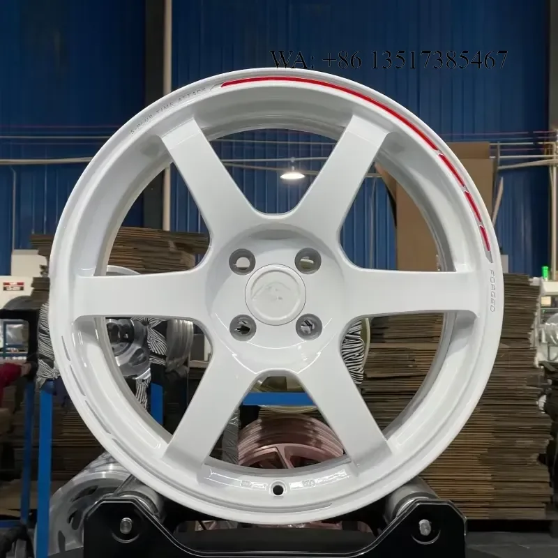 LZT-206 White 17 Inch Forged Wheels Te37 Design 4x100 8.5J ET35 for Nissan Honda Mazda Miata GT RF