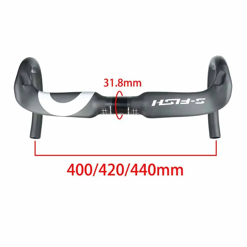 All Carbon Fiber Road Bicycle Handle Wind Breaking Bending Handle Ultra Lightweight Integrated Molding Bicycle Accessories 31.8