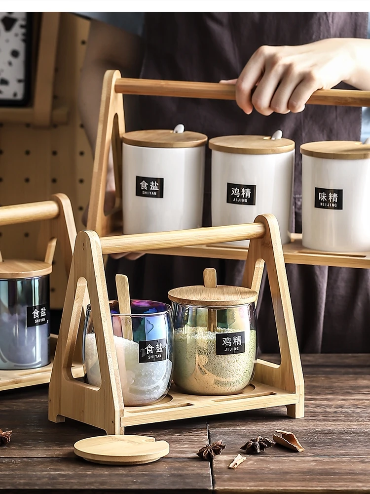 

kitchen glass seasoning ceramic jar restaurant bottle set household pepper combination