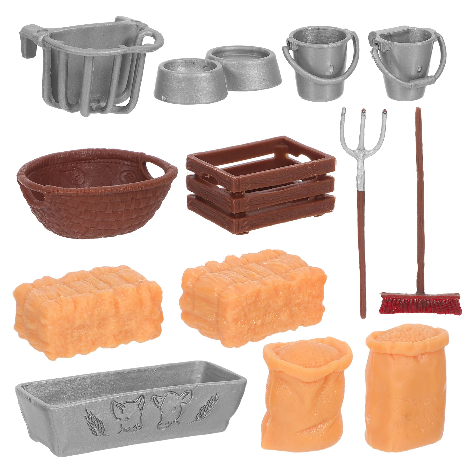 مجموعة واحدة من مجموعة المزرعة للأطفال مجموعة لعب مصغرة مع أدوات ملحقات تغذية لعب الأدوار في الأماكن المغلقة والخارجية لعبة تعليمية قوية