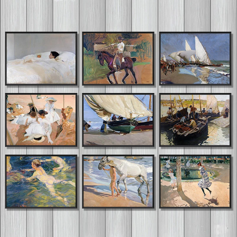 Joaqun Sorolla – affiches et imprimés de baigneurs, peinture sur toile HD, Art mural, décoration de la maison, salon