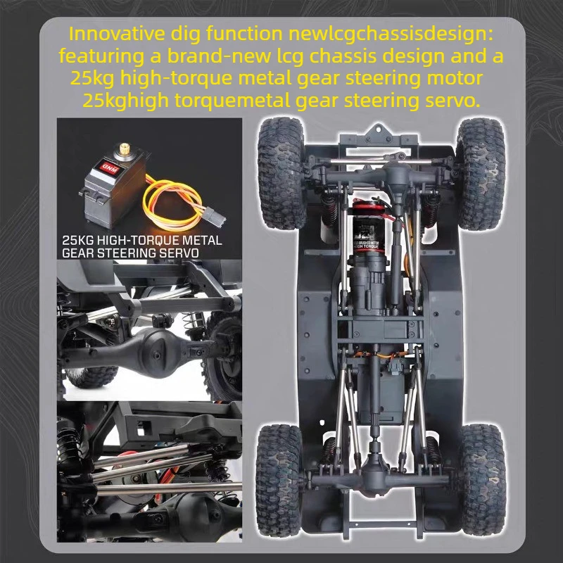 YK 41011 SE 1/10 RC Electric Brushed 4WD Pickup Truck Climbing Off Road Differential Lock Dual-Speed Remote Control Toy Car