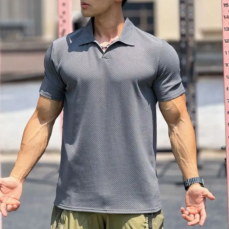 2024 new fashion POLOT T-shirt today Clothing Outdoor casual lapel short-sleeved T-shirt top Fashion plaid T-shirt men's wear