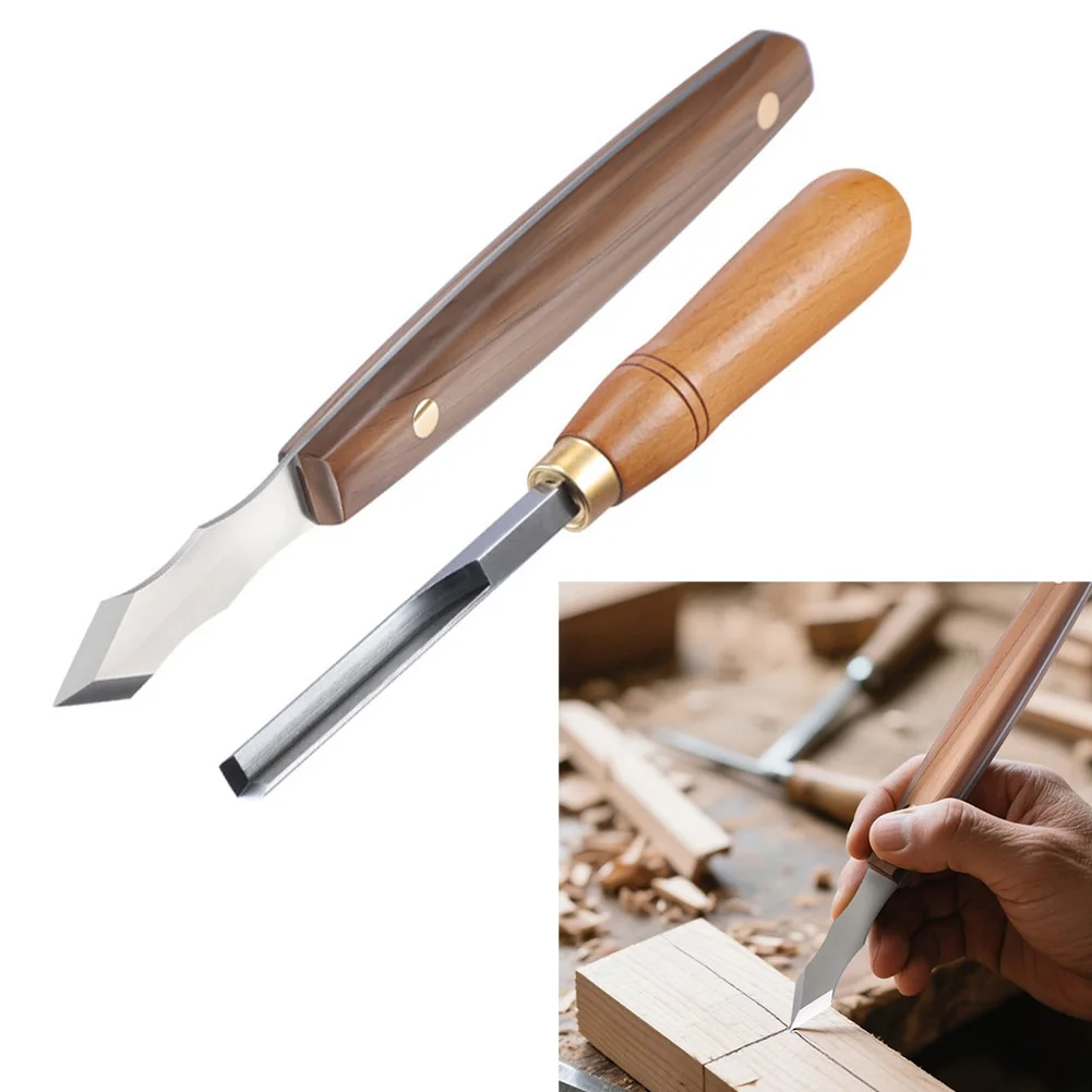 

Carving Chisel Set For Precision Woodworking Marking Chisel Long-Neck Right Angle Carving Chisel Dual-Groove Handle 21.5*6.6cm