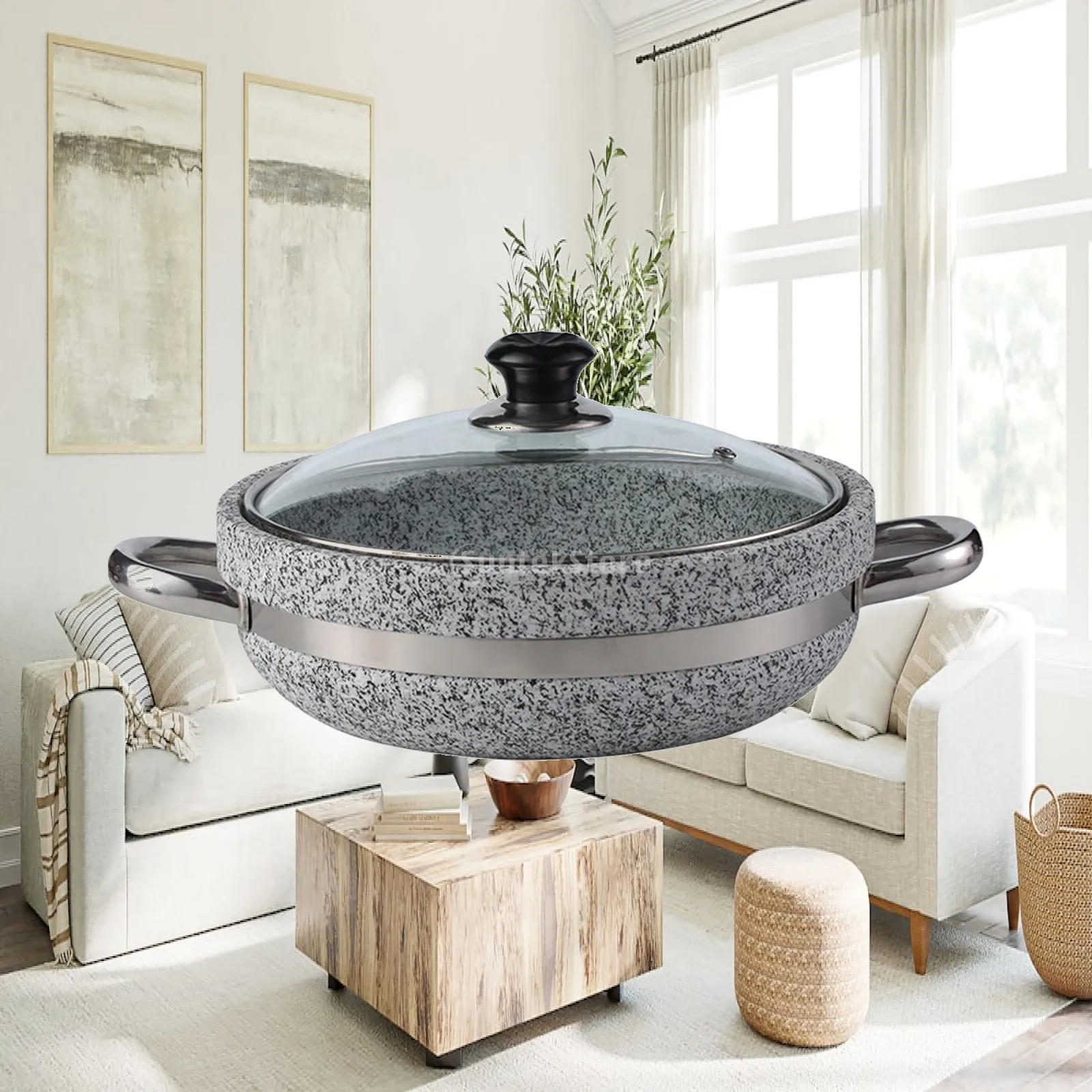 Korean Stone Bowl Dolsot Pot Ramen Bowl Kitchen Utensil Soup Bowl Induction Base Casserole for Hot Pot Rice Stews Donabe