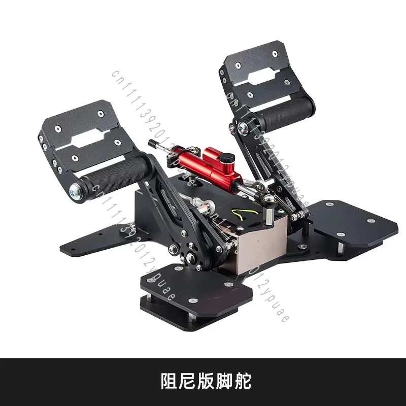 All‑Metal Flight Simulator Rudder Pedals, Hall Sensor Toe Brake Foot Controller for PC Flight Simulation