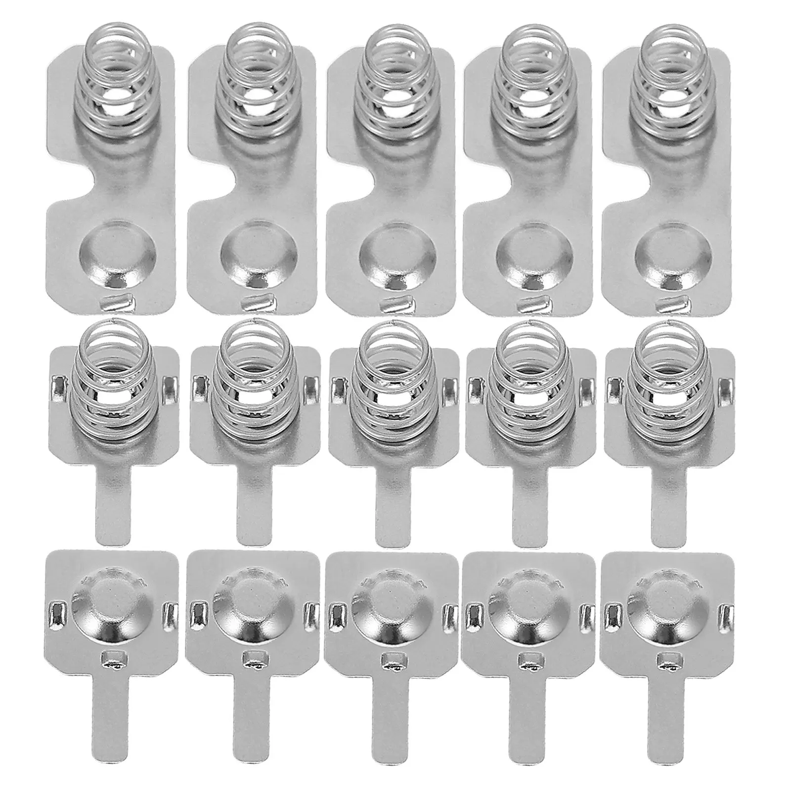 Battery Contacts Spring 5 Sets AA Positive Negative Plates Replacement Part for Clock Gas Meter Durability Stability Nickel