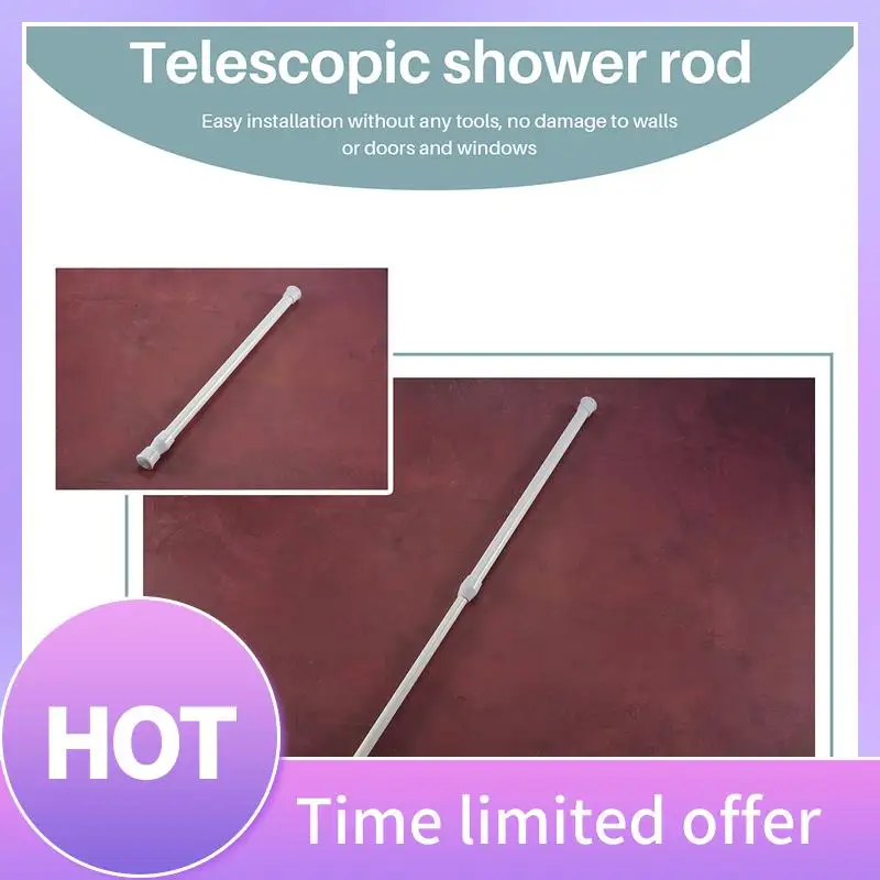 

ABFN-Telescopic Shower Rod Shower Curtain Rod Telescopic Rod Rod Shower White