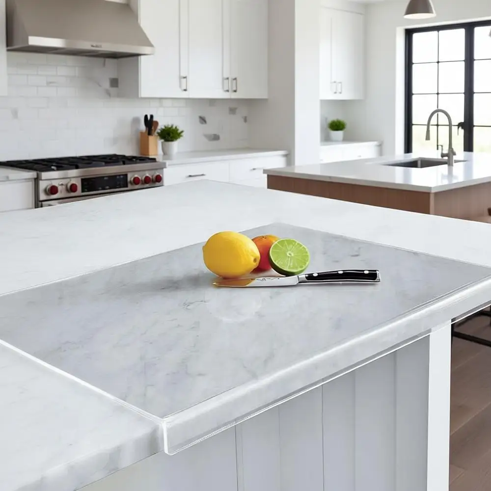 

24 x 17 Clear Acrylic Chopping Board with Non-Slip Edge, Kitchen Countertop Protector