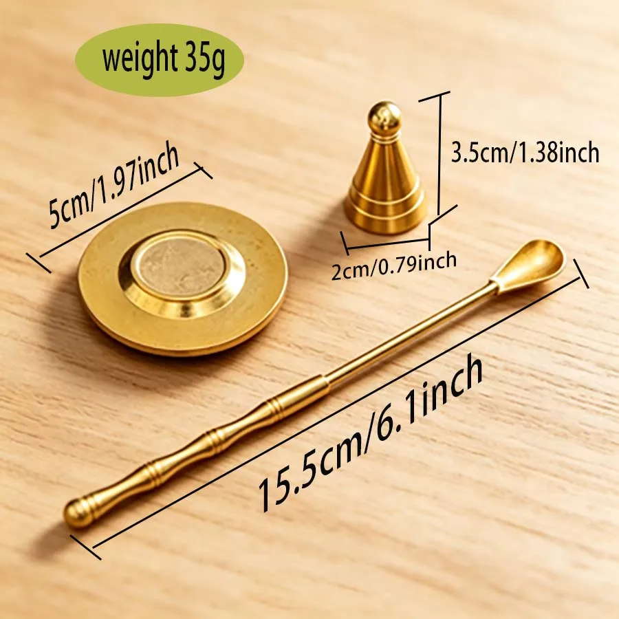 DIY incense cone alloy tool set, 3-piece, including cone incense tower, incense powder mold, and scraper