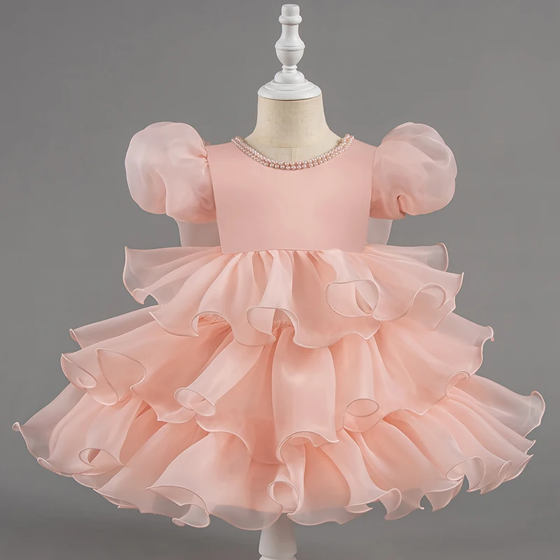 Dress for Children Girls Baby 1st Birthday Toddler Princess Costume Infant Ball Gowns Baptism Party Fluffy Wedding Dress view 3