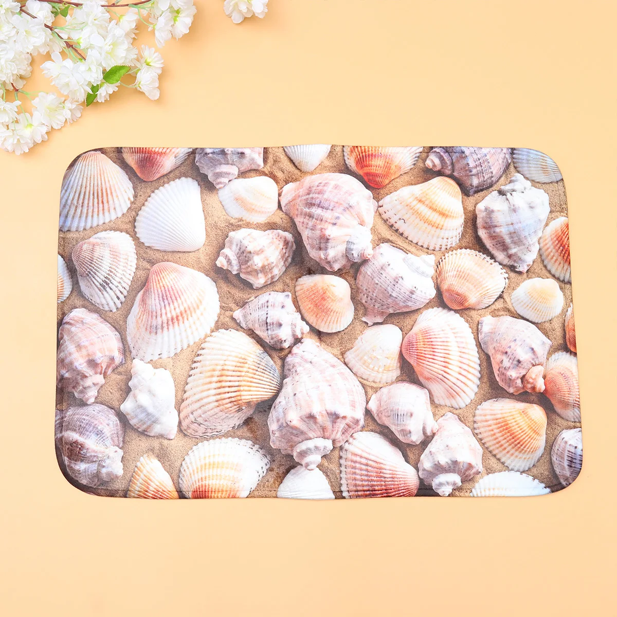 

3D Shell Pattern Anti-Slip Bath Mat Water-Absorbent Floor Pad Thickened Cushion For Bathroom Bedroom Kitchen Eco-Friendly