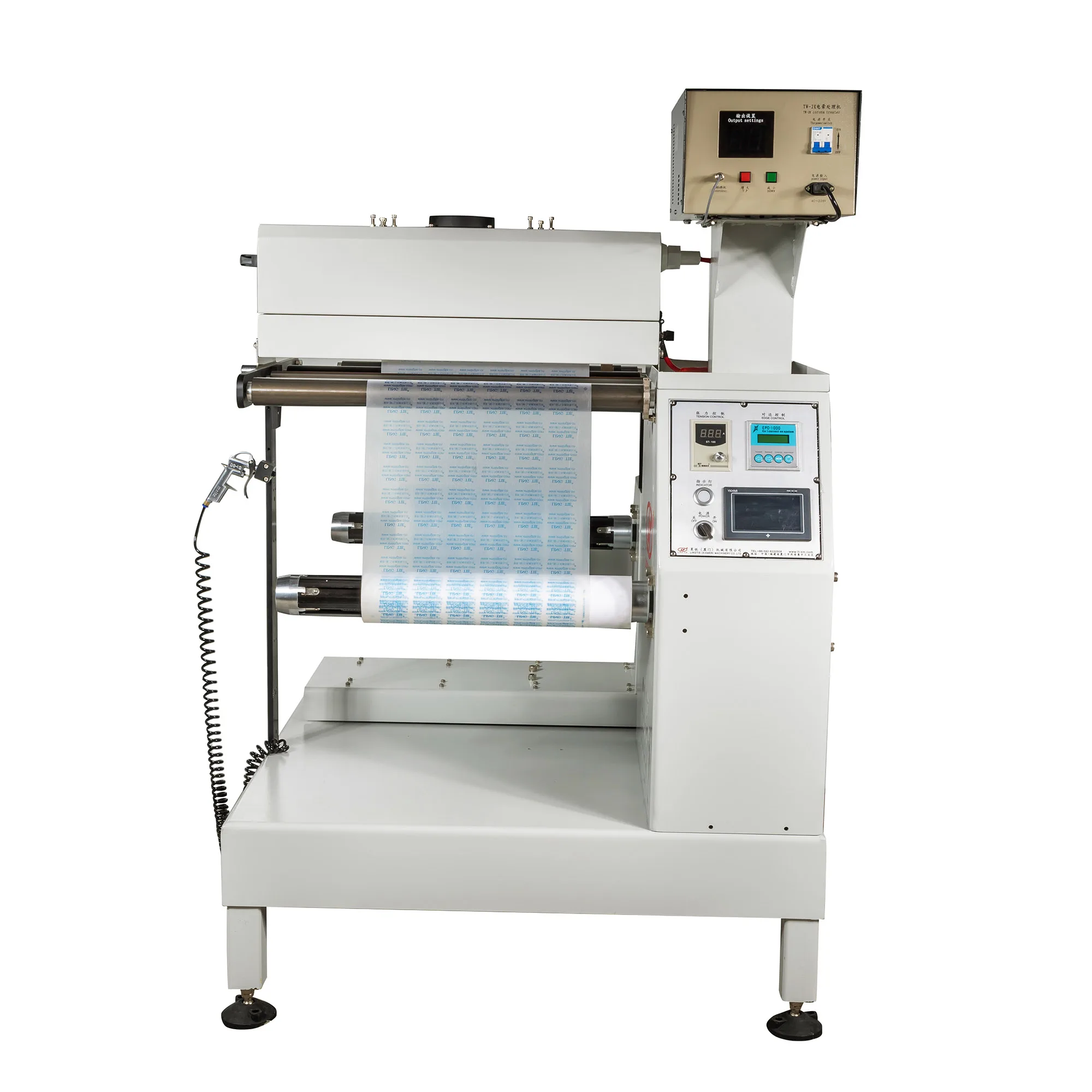 Máquina de rebobinamento automático com tratamento Corona