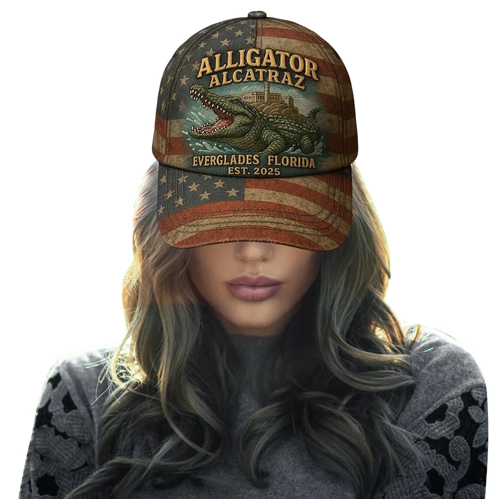 

Хлопковая повседневная бейсболка с защитой от солнца, удобная кепка с солнцезащитным козырьком, дышащая уличная кепка из крокодиловой кожи Alcatraz для женщин и мужчин