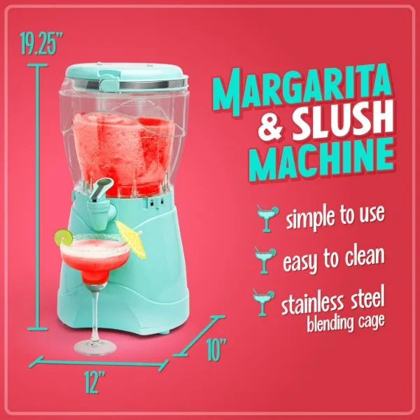 Nostalgia Frozen Drink Maker and Margarita Machine for Home - 128-Ounce Slushy Maker with Stainless Steel Flow Spout