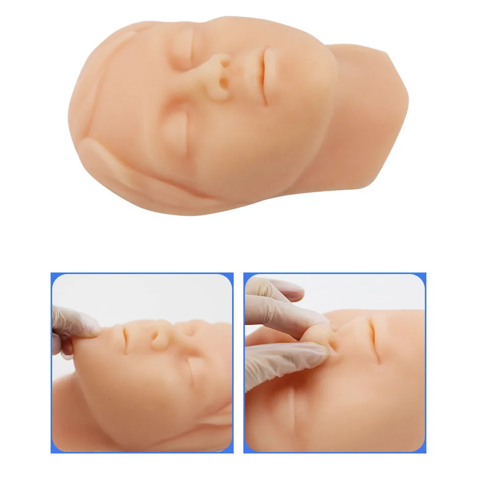 

Surgical Skin Stitching Female Head Model Life Size Silicone Sculpting Face Plastic Injection Mannequin Training