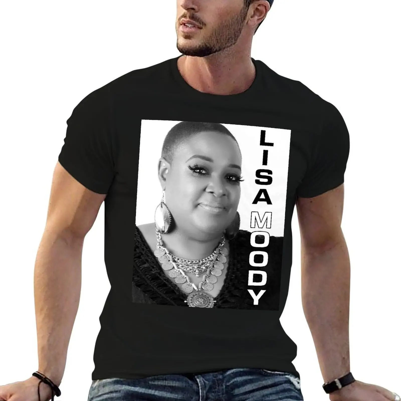

LISA MOODY B&W T-Shirt t shirts for man graphic funny black cotton t-shirt plain for man package t shirt man luxury T-Shirt