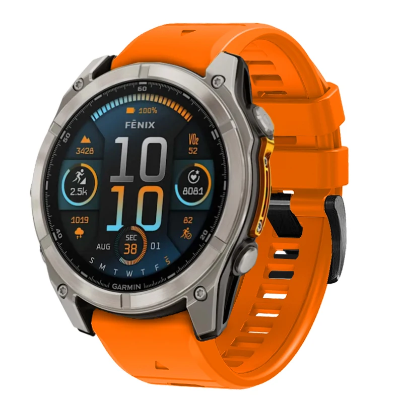 퀵핏 실리콘 시계 밴드 손목 스트랩, Garmin Fenix 8 7 7X pro 6 6X pro 5 5X Plus/Epix pro 2 와 호환 가능, 47mm, 51mm 팔찌