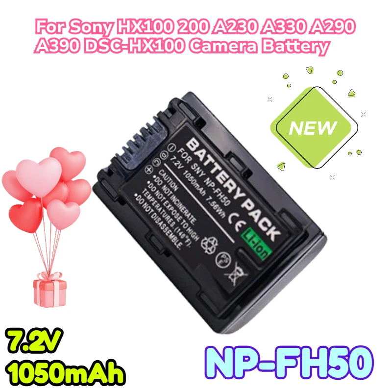 

7.2V 1050mAh NP-FH50 for Sony HX100 200 A230 A330 A290 A390 DSC-HX100 Camera Battery