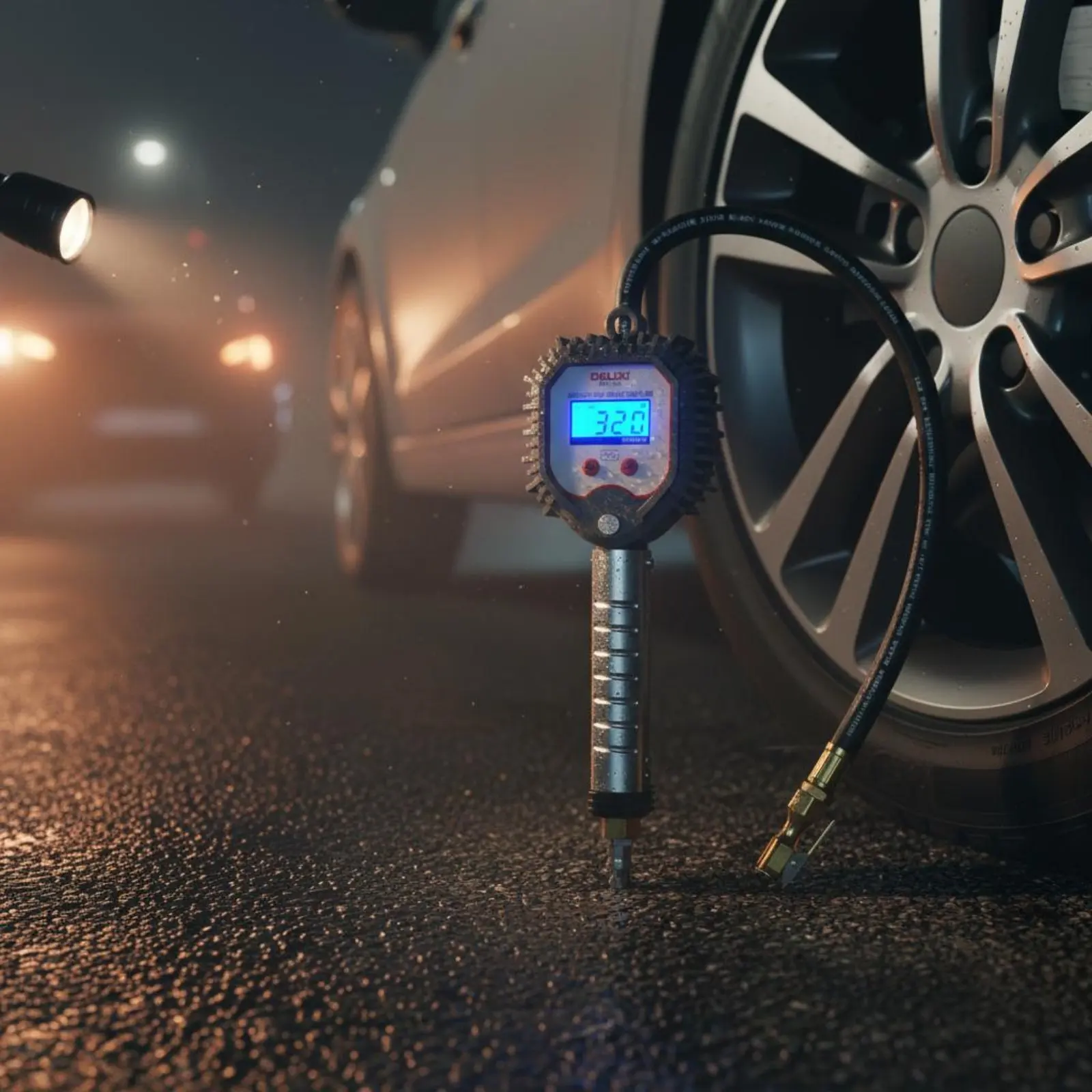 

Tire Inflator Gauge High Precision Car Tire Inflator Inflation Shockproof Air Chuck Gauge Temperature Resistant