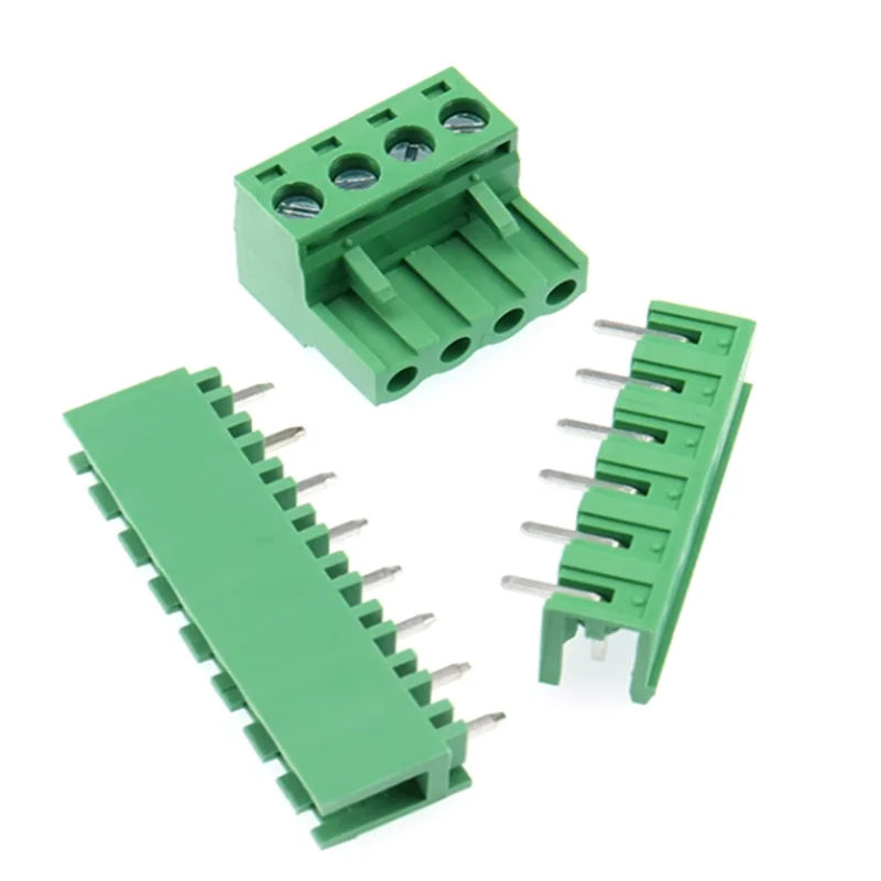 5pairs 2EDG 5.08mm PCB Screw Terminal Block Connector 2P-12Pin 5.08mm Picth Right Angle/Straight Pin Header Terminal Plug Socket