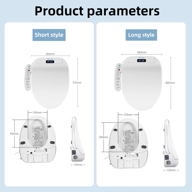 Smart Toilet Seat Cover-Instant Heating, Water-Saving Warm Wash, Dryer, LED Night Light, Heated Lid - Hygienic Bathroom Upgrade