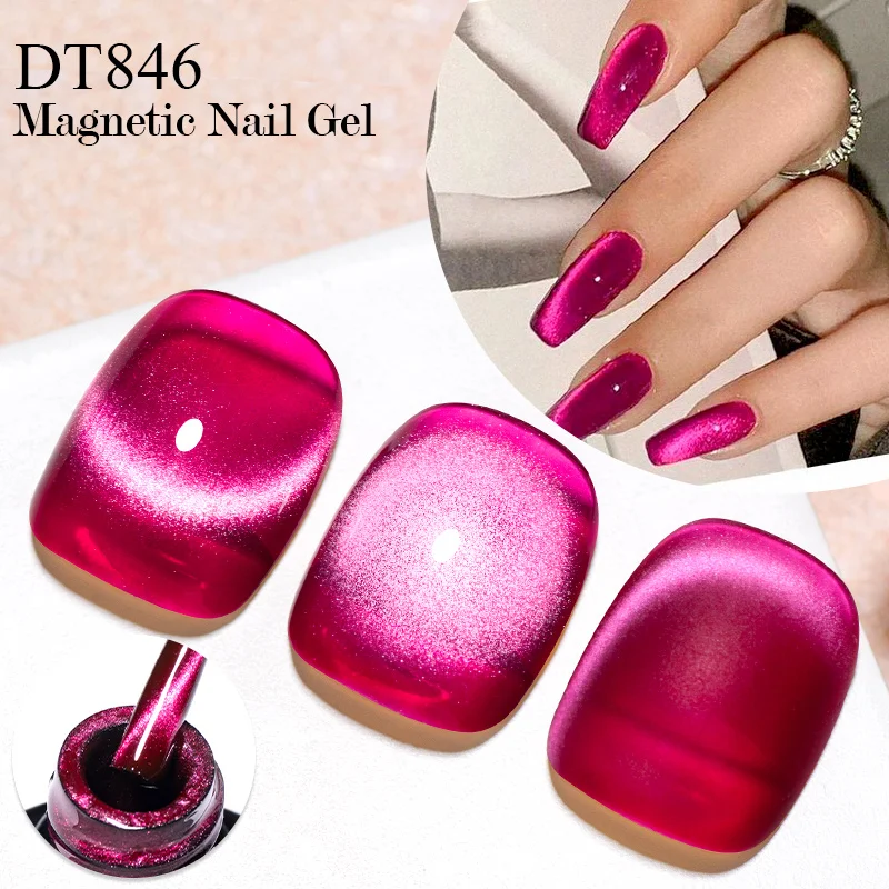 

MEET ACROSS 7ml Jelly Amber Cat Magnetic Gel Nail Polish Pink Red Gold Semi Permanent Cat Eye Gel Nail Art Varnish nail supplies