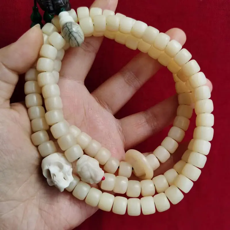 Ox Bone Moisturizing Material 108 Pieces with Buddha Hand Pendant Diy Accessories Tee Flexible Ring Skull Pot Cover Knob Bracele