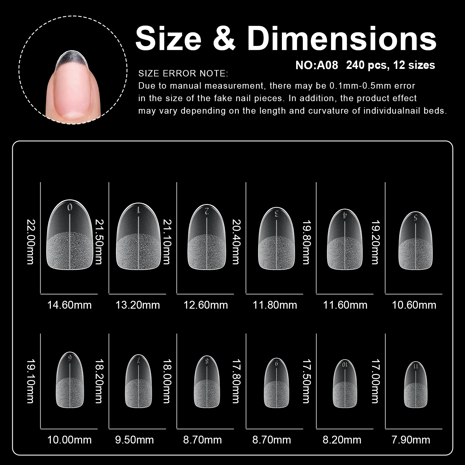 240 Stück kurze, mandelförmige Soft-Gel-X-Nagelspitzen, Full Cover Coffin Stiletto, mattierte, künstliche Nägel zum Aufkleben, DIY Salon Maniküre – Detail 19