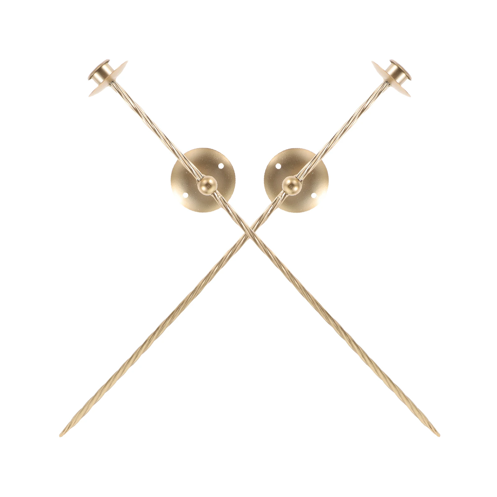 

2pcs Wall Holder Long Gold Metal Pillar Candlestick Stand Iron Art Decorative Sconce For Living Room Dining Room Bedroom