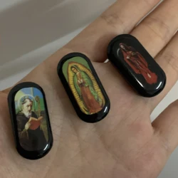 30 Pieces Religious Accessories Saint Mary/death of father DIY Wooden Charm Connector Making For Bracelets And Necklaces