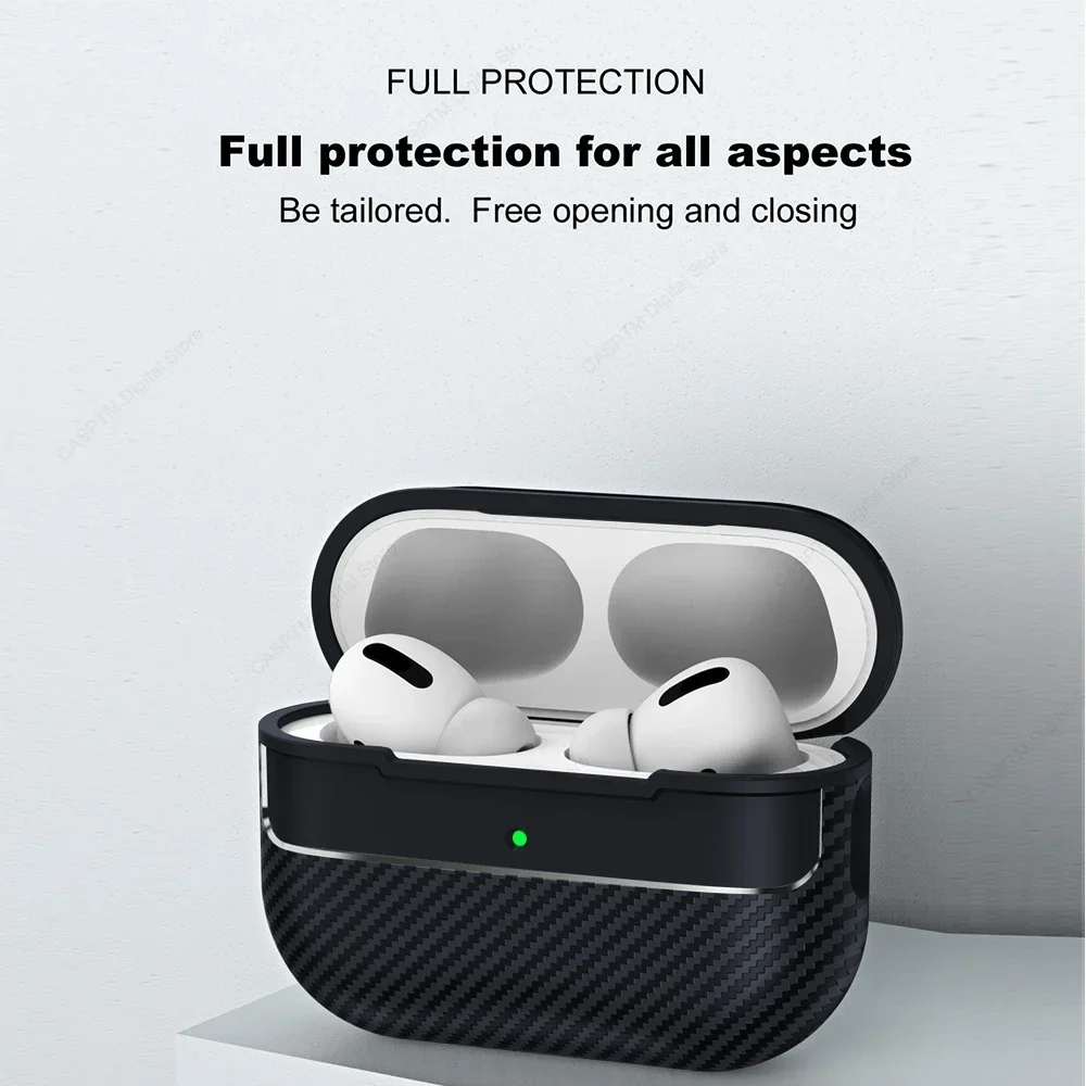 Etui Airpods Pro 2. generacji 1. Etui z bezpiecznym klipsem z włókna węglowego z twardą skorupą i brelokiem do etui AirPods 3 2