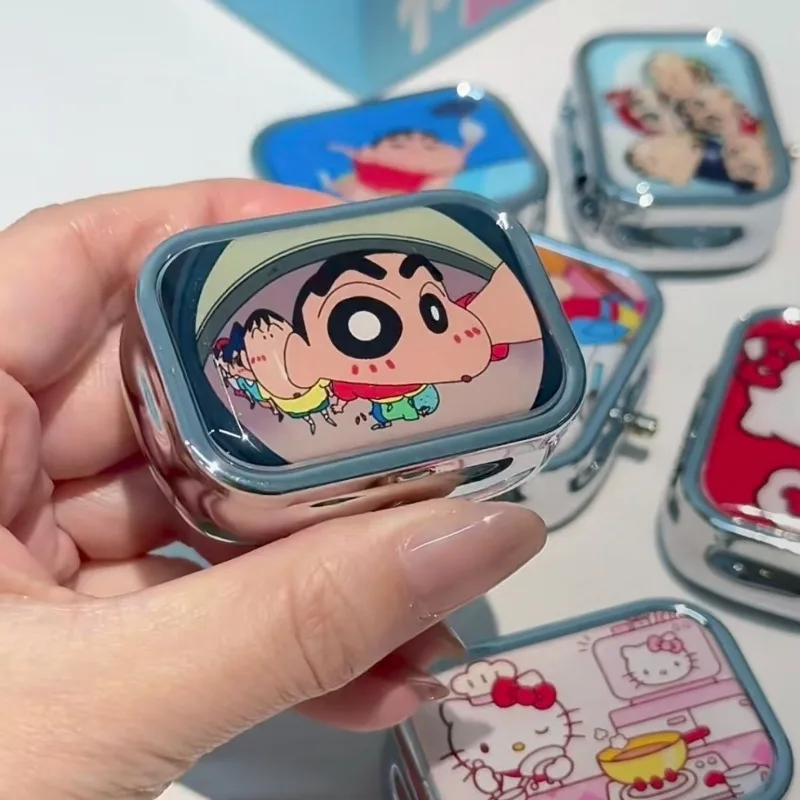Hot 2026 Crayon Shin-chan Metal Storage Box Pill Organizer Compartmentalized Cute Cartoon Mini Jewelry Box Container 짱구는 못말려