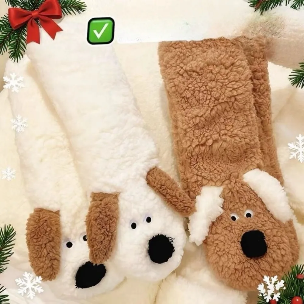 Thickened Cute Floppy Ear Dog Floor Socks Cartoon Animal Plush Socks Soft Warm Cozy Indoor Winter Lounge Sleep Socks for Women