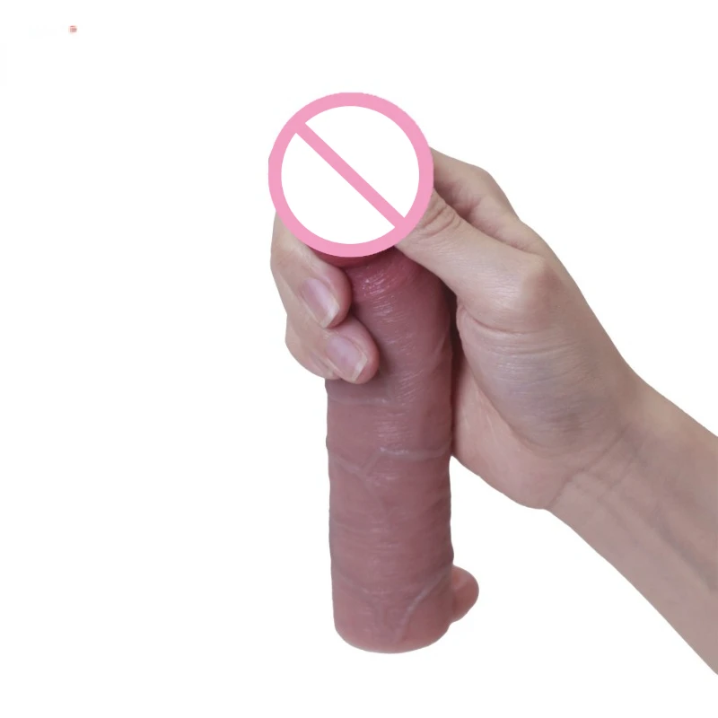 S/L Penis Enlargement Sleeve Soft Liquid Silicone Penis Extender Sleeve Sex Toy for Men Delay Ejaculation Adult Toys Sex Shop