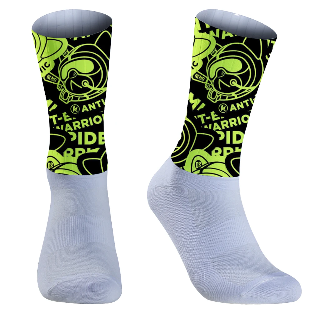 2024 neue Fahrrads port Laufrad socken Calcetines Ciclismo Anti-Rutsch-Silikon Sommer Aero Socken Graffiti Rad socken