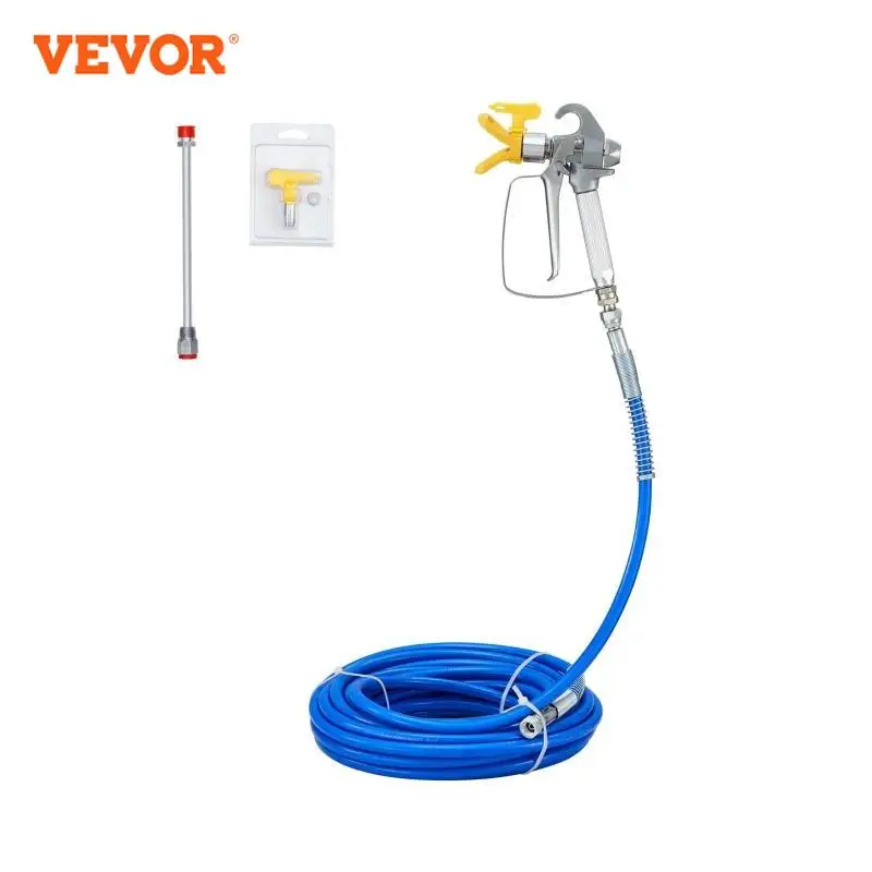 VEVOR Airless Paint Spray Hose Kit 50ft 3600 psi High Pressure Fiber Tube with 8 inch Rod Pole Including 517 Tip and Tip Guard