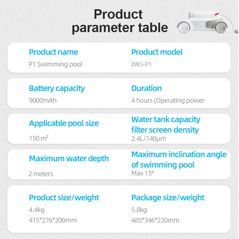 Piscina Automática Limpeza Robótica Aspirador, Produto quente, 2023