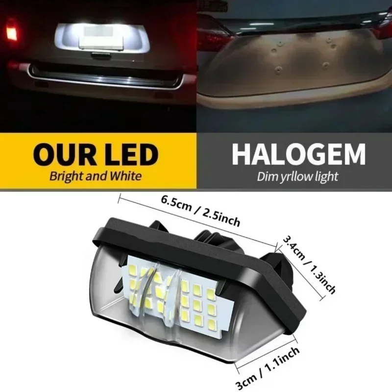 

2X Canbus LED License Number Plate Light Lamp For Toyota Camry XV50 Highlander XU50 Avalon XX40 Yaris XP13 Prius C ABS Car Good