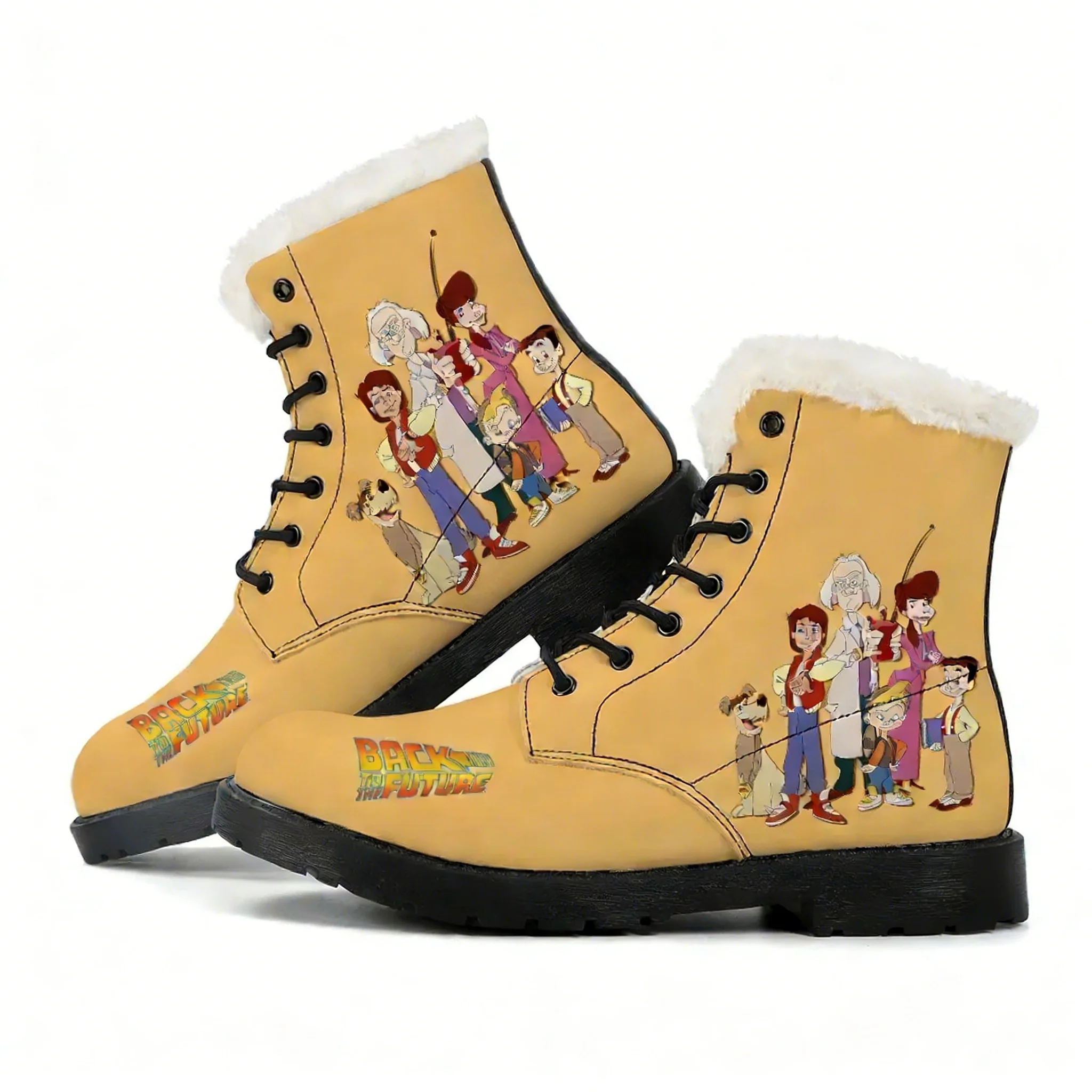 

Back to the Future Plush Boot Men Women Teenager Casual Shoe Outdoor Warm Boot High Quality Personalized Pattern Customize Shoes