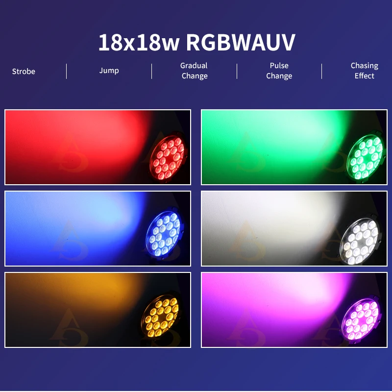 DMX IP65 Aluminum Waterproof Led Par Light 18x18W RGBWAUV 6in1 DMX512 Control Professional Stage DJ Equipment Disco Outdoor Wash