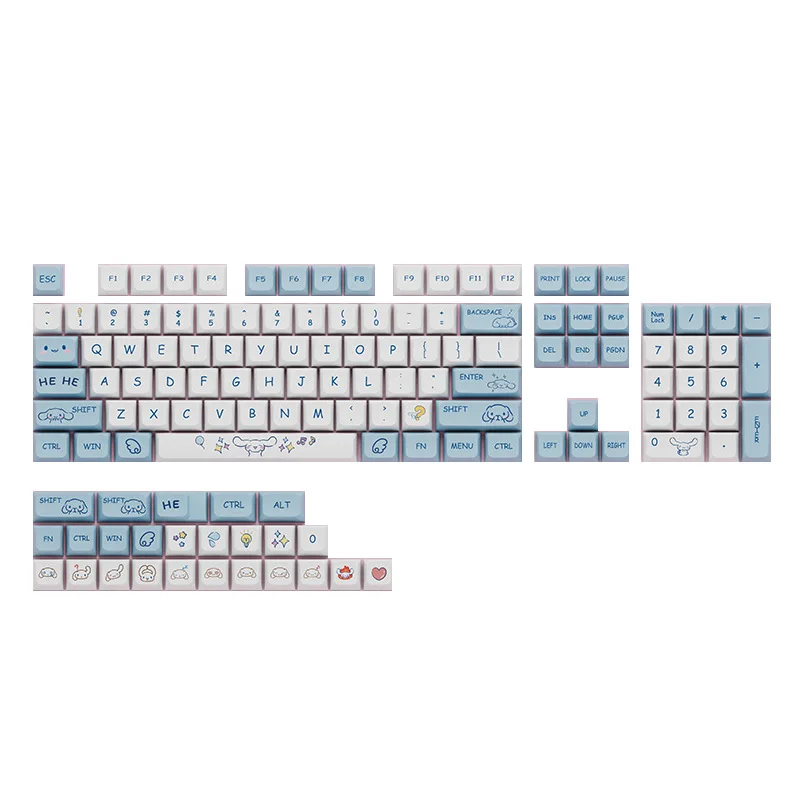 Cute Catoon Key Caps PBT Dye Subbed Dog Japanese Minimalist White Keycaps XDA Profile Keycap per 141 137 130 129 128