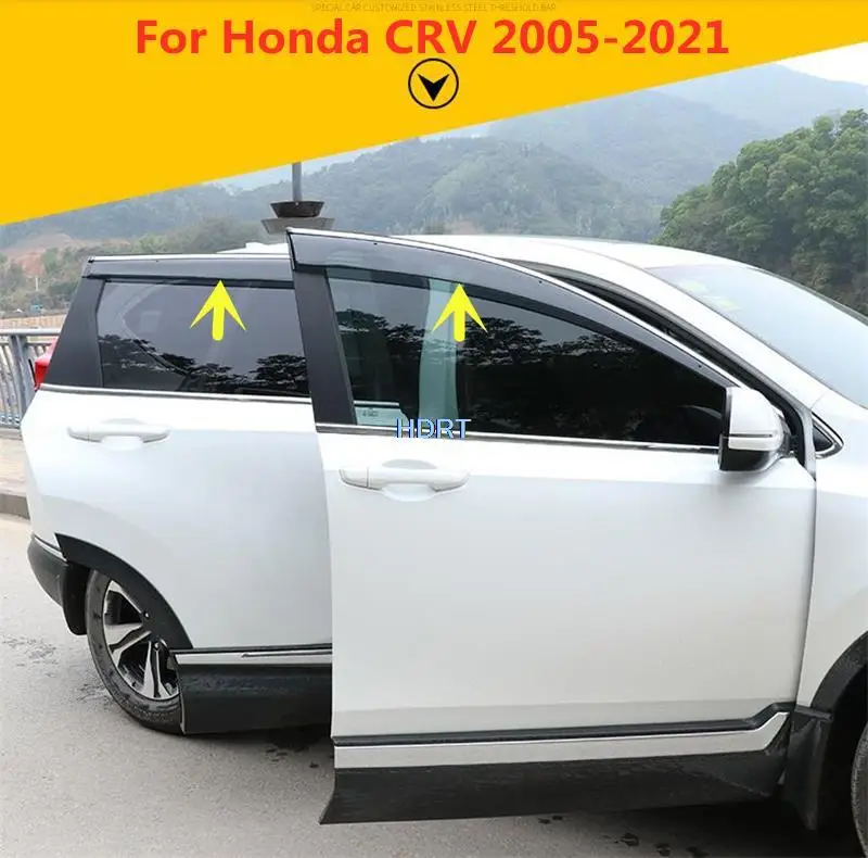 

Side Window Deflectors For Honda CRV CR-V 2005-2021 Car Styling Cover Sticker Plastic Glass Wind Visor Rain Sun Guard Vent 4pcs